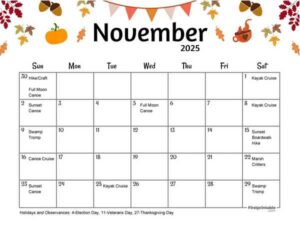 November 2025 Program Calendar